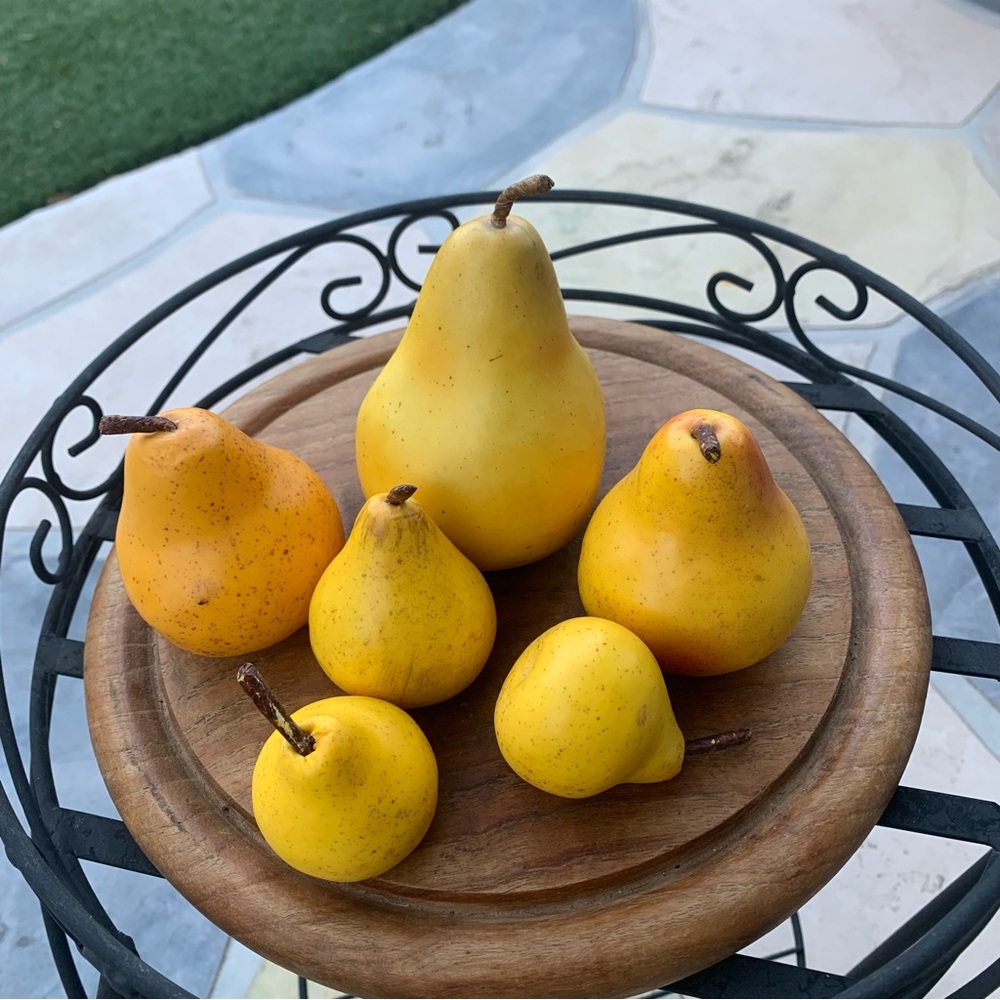 Six Very Realistic Faux Yellow Pears in Sizes Small to Large & Very Light PLUS